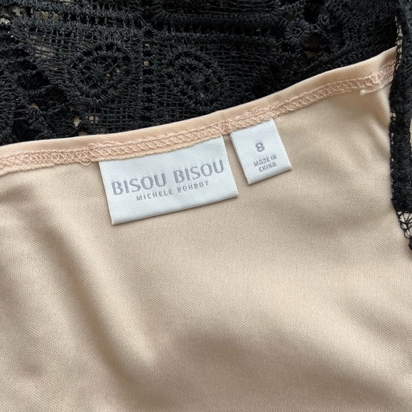 Bisou Bisou Black Lace Dress w/ Nude Lining- Witchy Goth Celestial Punk Dark - Picture 9 of 13